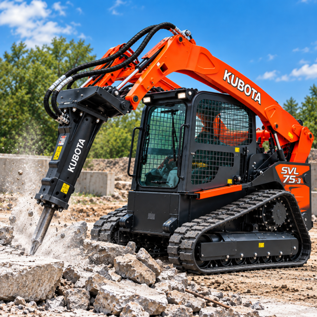 Skid Steer + Concrete Breaker hover
